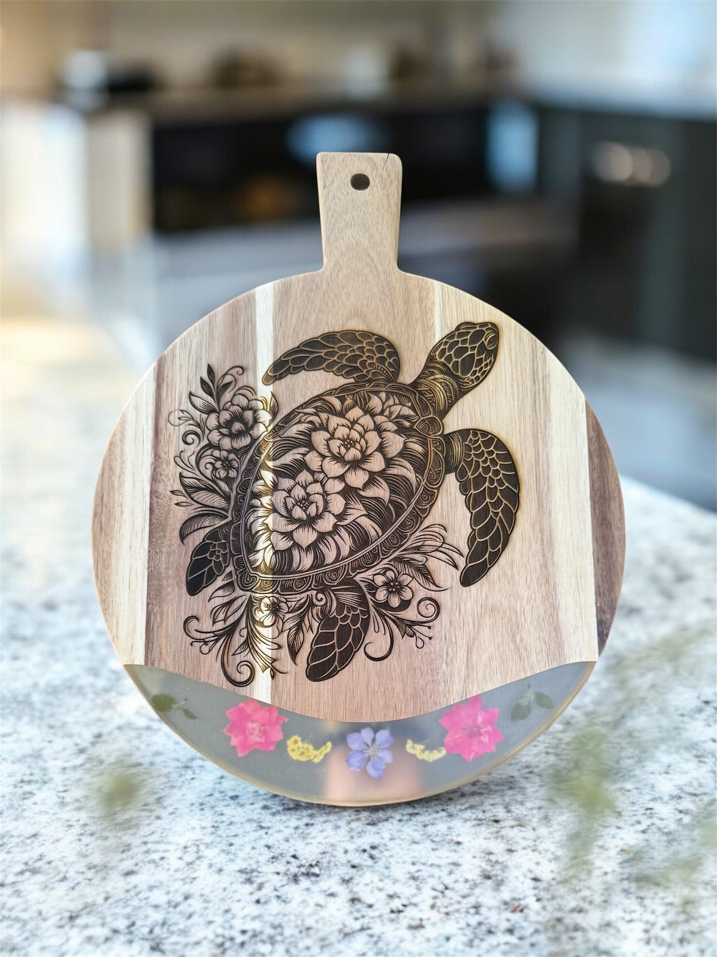 Honu Flower Resin Board