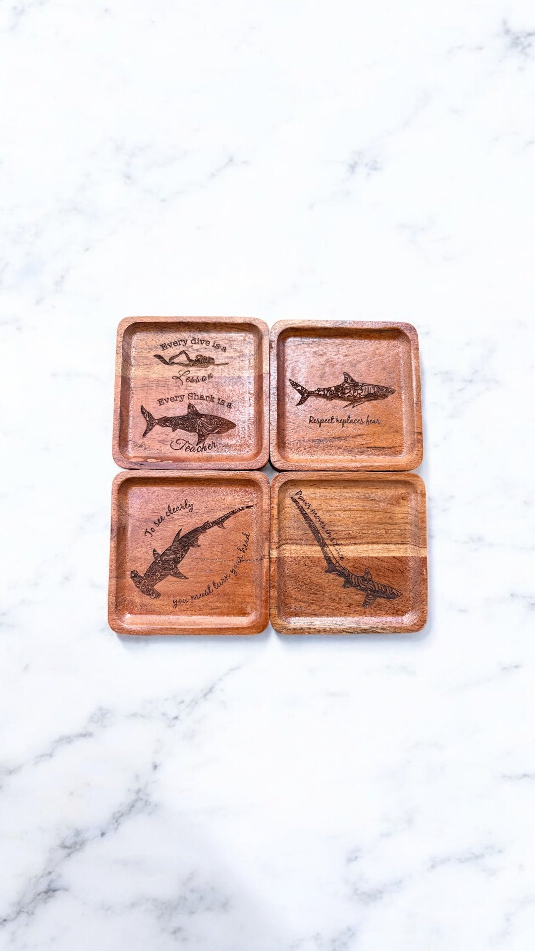 Silent Strength | The Shark Wisdom Coaster Set