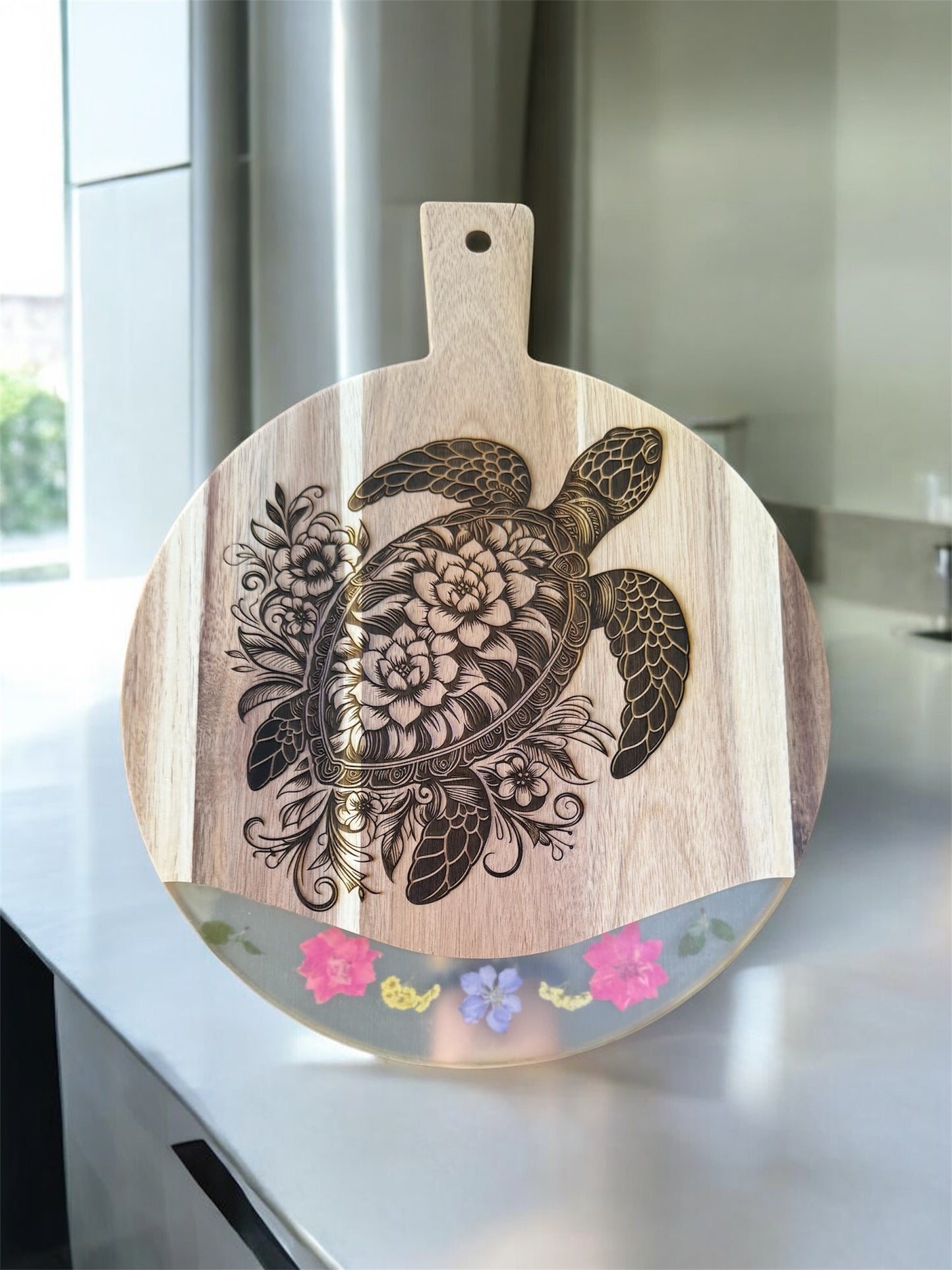Honu Flower Resin Board