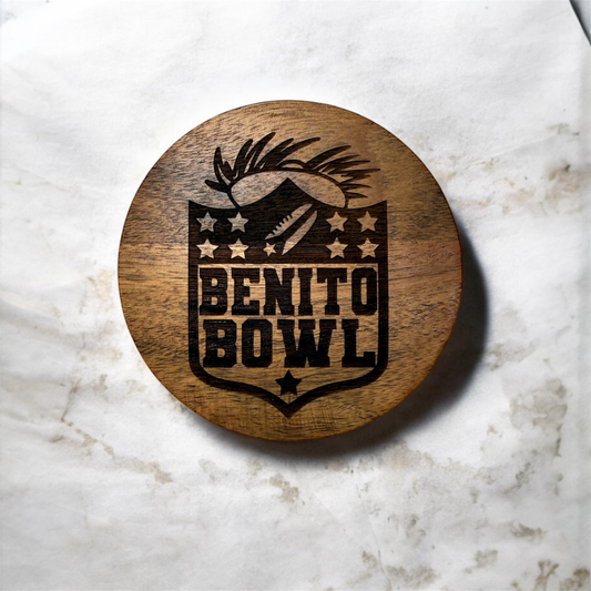 Benito Bowl 2026 | Limited Edition Laser-Engraved Wood Coaster Set